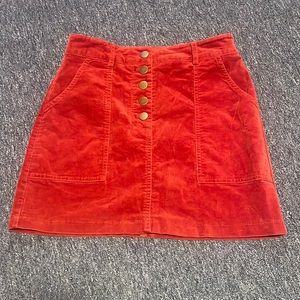 red velvet mini skirt